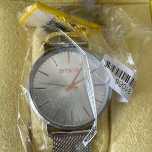 Invicta Angel Silver and Rose Gold Watch with Mesh Strap.
